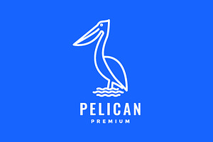 Long Beak Animal Bird Pelican Logo