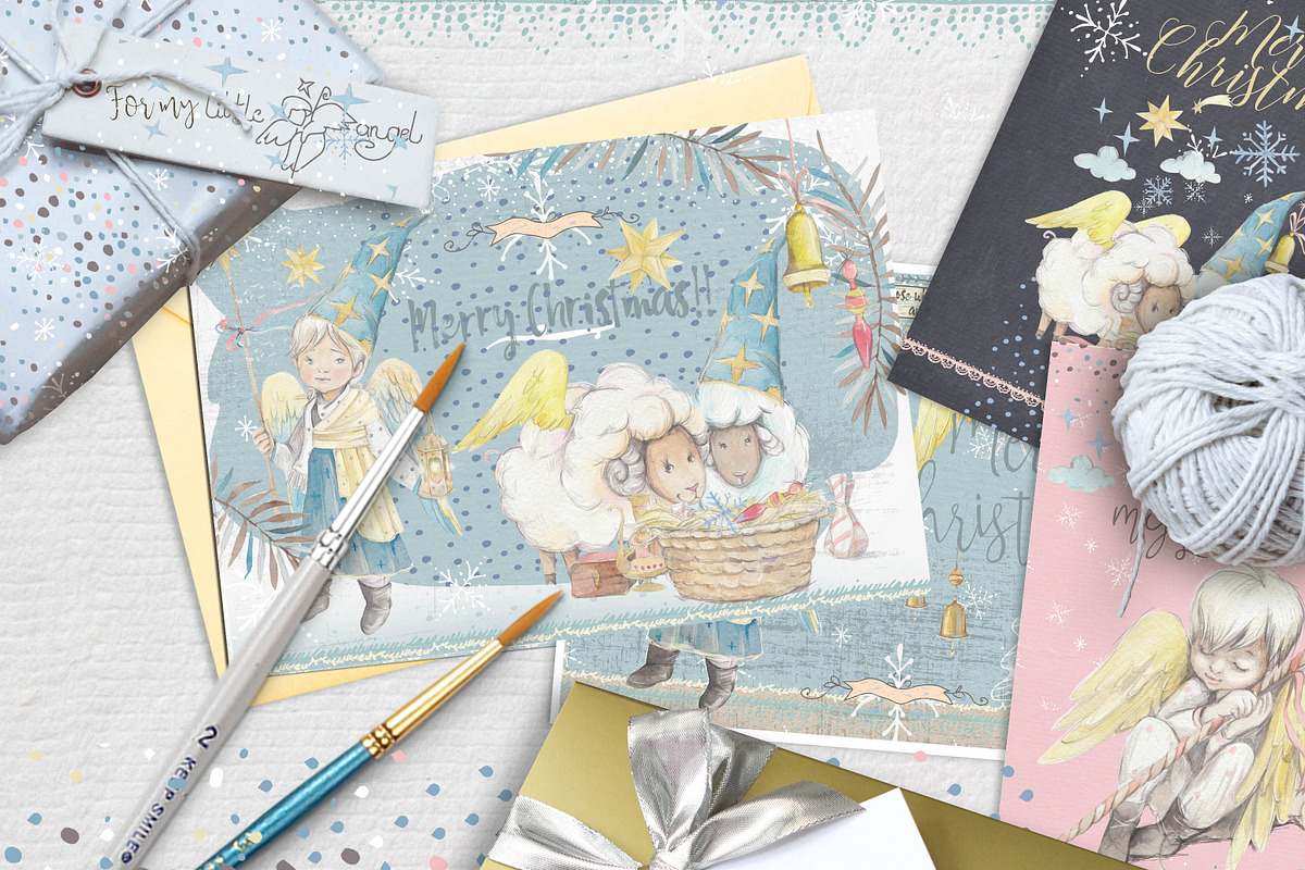 Christmas set Little angel, an Illustration by Alisa Mikibith Art (Photo 8 of 8)