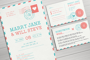 Airmail Wedding Invitation