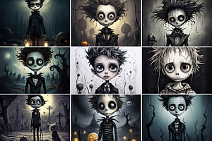 Gothic Tim Burton Halloween Boy