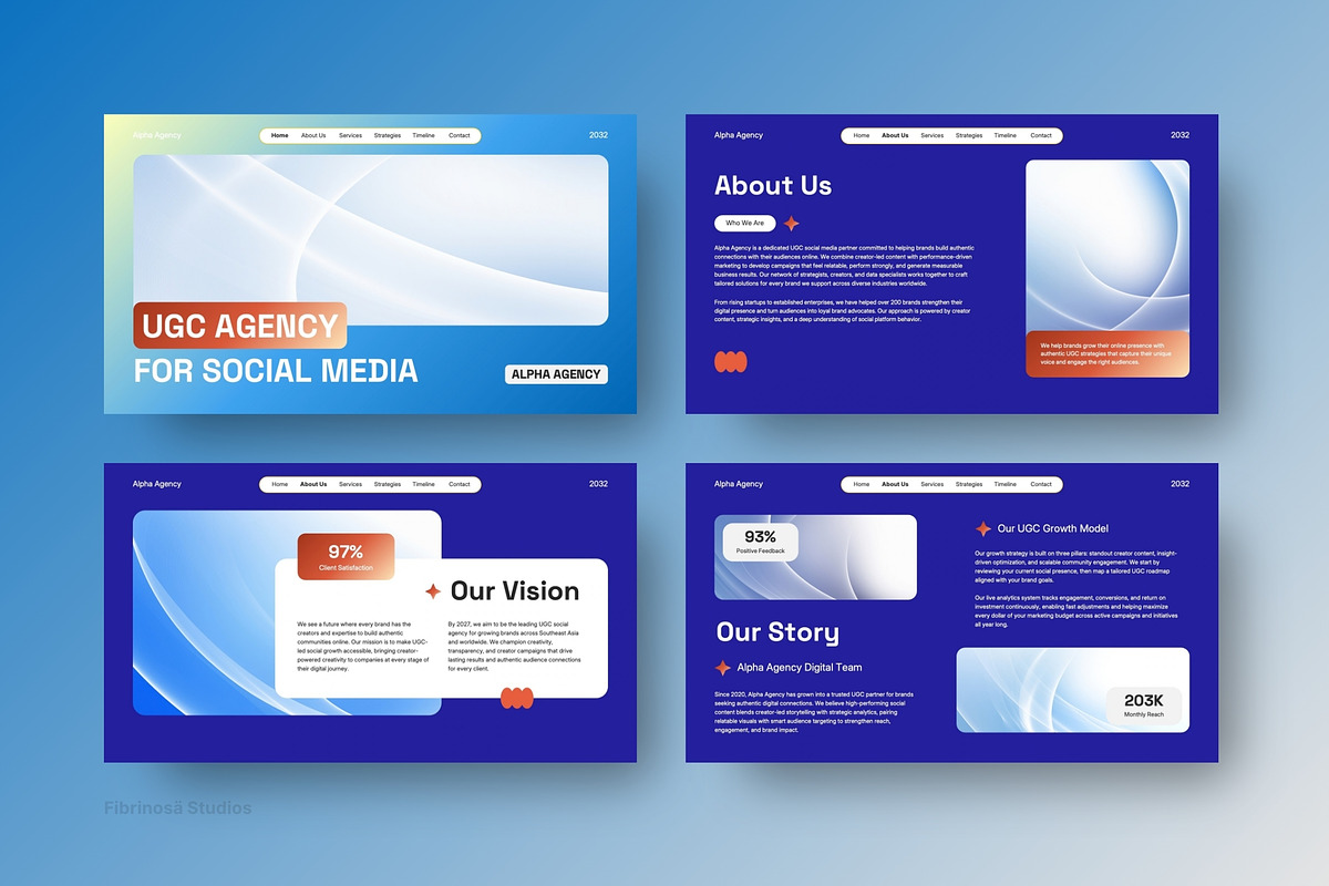 Modern UGC Agency Pitch Deck, a Presentation Template by FIBRINOSÄ (Photo 3 of 7)