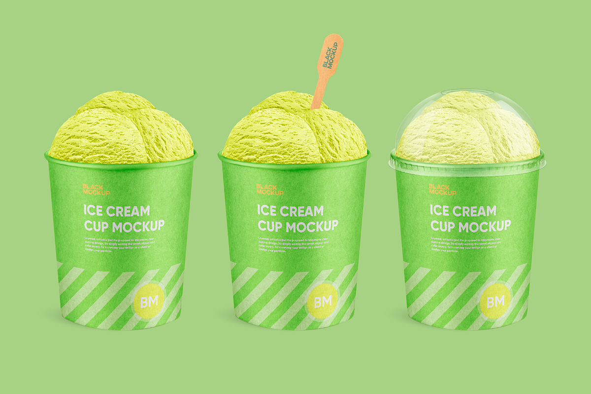 Ice cream cup mockup, a Cups & Container Mockup by BlackMockup (Photo 9 of 10)