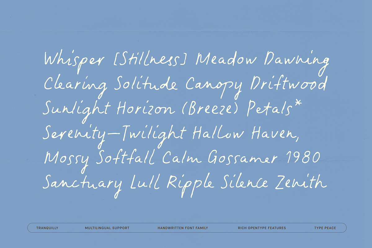 Tranquilly | Handwritten Font, a Handwritten Font by type peace (Photo 5 of 19)