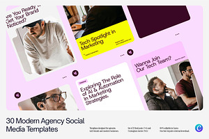 Modern Agency Social Media Templates, a Social Media Template by Creo.pt