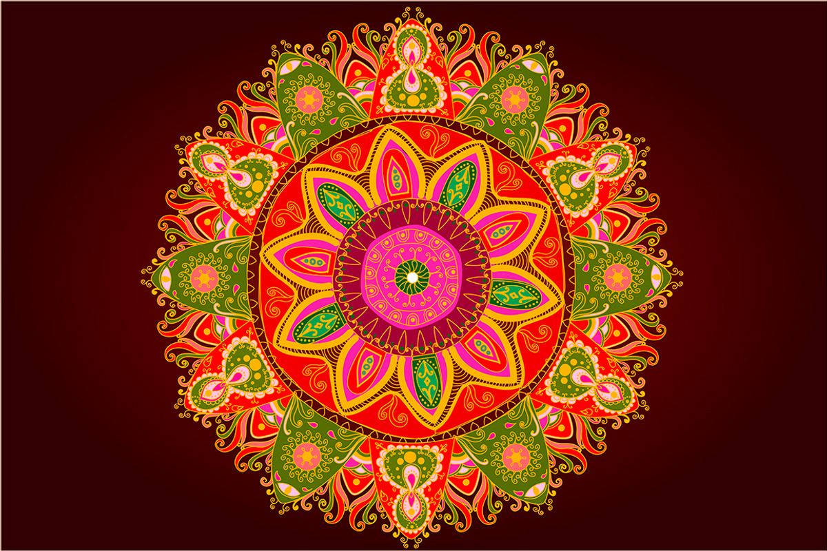 Set of four Ornamental round pattern preview 4
