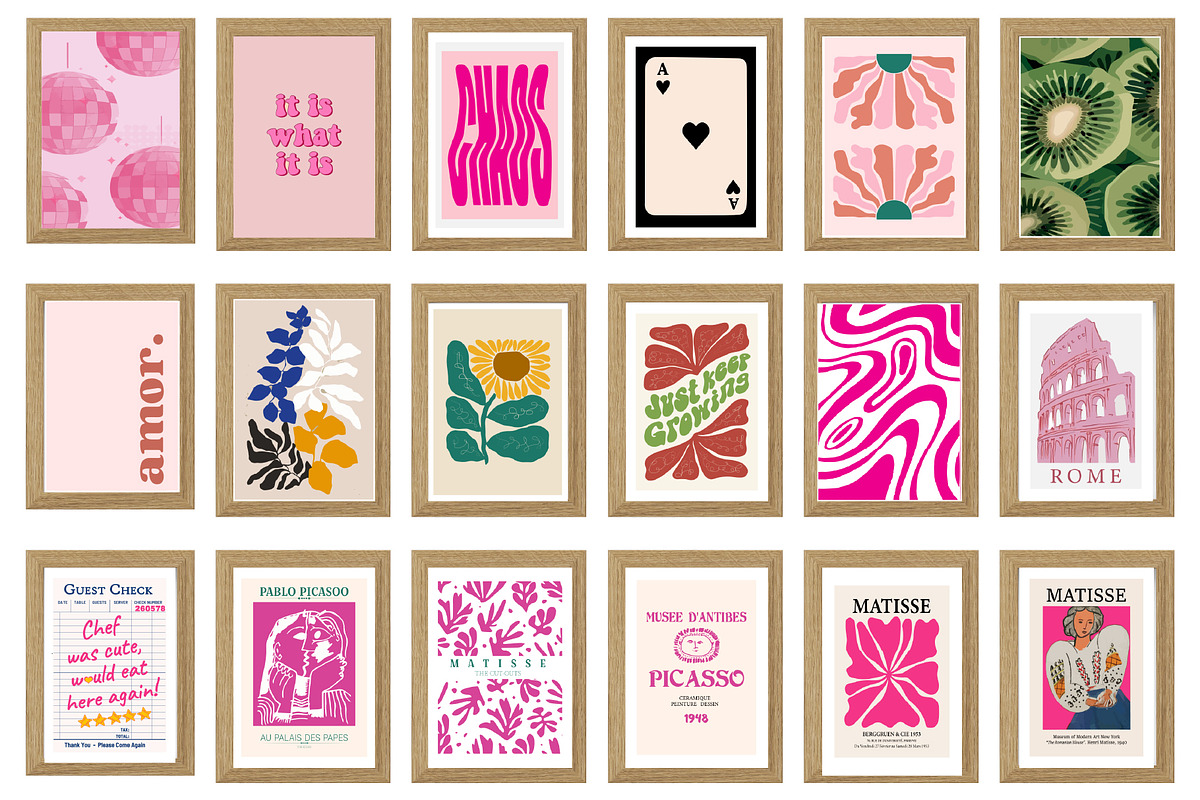 Trendy Pink Preppy Wall Art Prints, a Wallpaper Photo by Chipshpow Graphics (Photo 2 of 10)