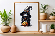 Halloween Cute Witch Sublimation, a Seasonal Illustration by Craft Nest (Thumbnail 4 of 5)