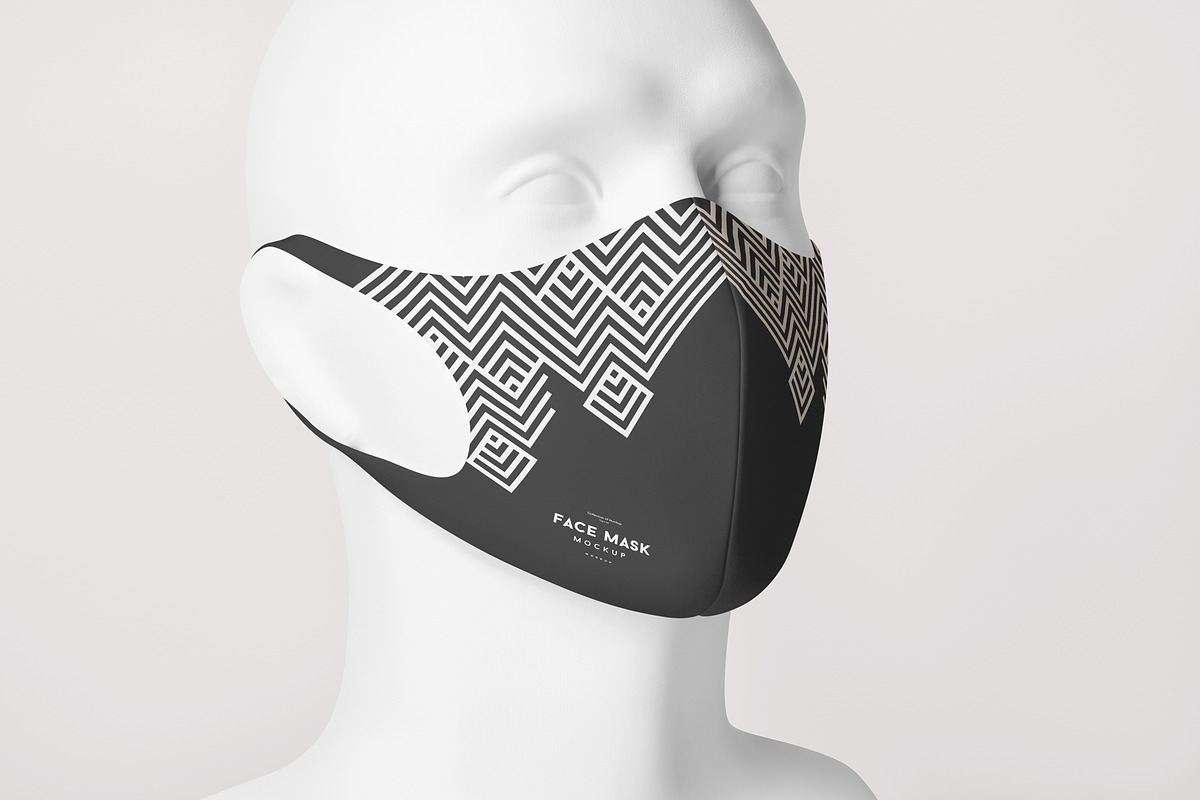 Face Mask Mock-up 3, a Mask Mockup by Yogurt86 (Photo 9 of 12)