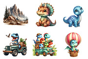 Dinosaurs watercolor clipart, an Illustration by CreationArt (Thumbnail 7 of 7)