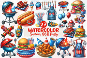 Summer BBQ Party Clipart, an Illustration by Designworld (Thumbnail 1 of 6)