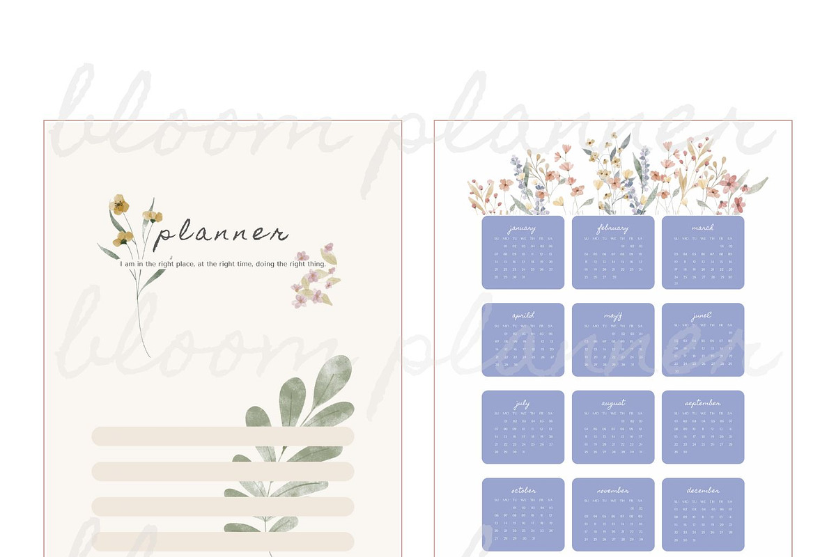 Digital Planner - Undated Planner, an Illustration by Sweet As April (Photo 6 of 10)