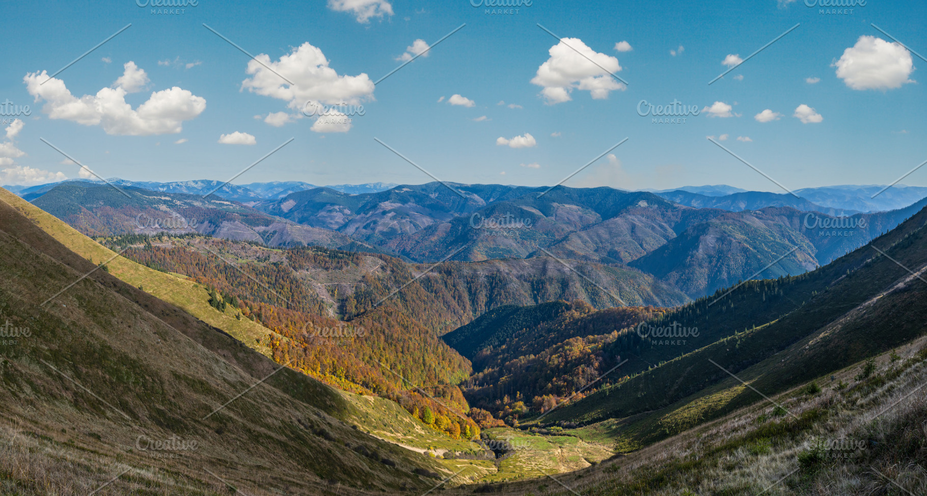 Autumn morning Carpathian Mountains calm picturesque scene, Ukra, a Nature Photo by YuriyB