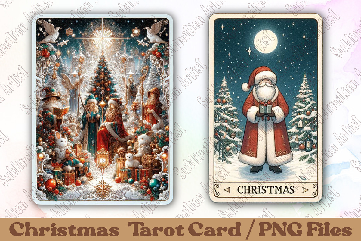 Christmas Tarot Card PNG Files, an Illustration by Sublimation Artist (Photo 1 of 3)