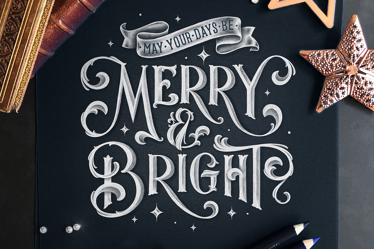 Merry & Bright – Christmas Gift Tags, an Illustration by Aurelie Maron (Photo 1 of 5)