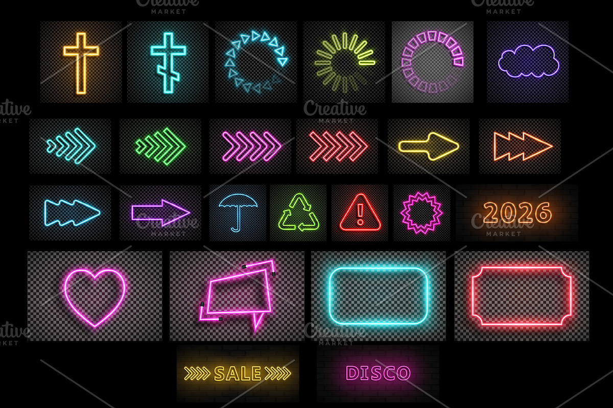 Vector detailed NEON Big pack!, a Technology Illustration by PhotoVector (Photo 5 of 11)