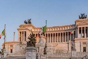 Vittoriano Monument in the sunset time, an Architecture Photo by Anna Bogush