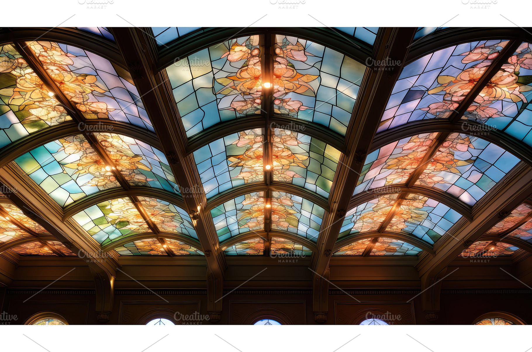 patterns stained glass light ai, an Architecture Photo by pikepicture