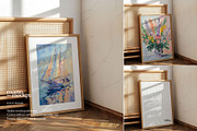 Retro Frame Mockup Leaning Poster, a Household Mockup by momomockps (Thumbnail 4 of 9)