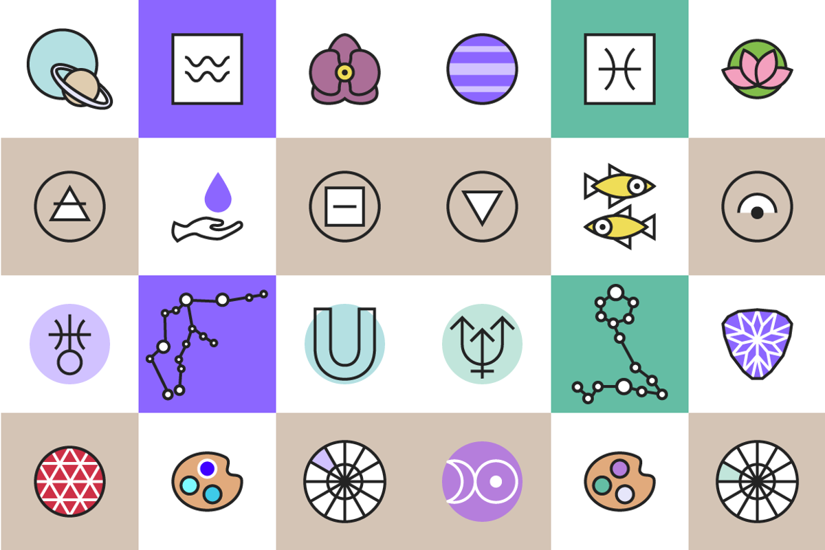 Horoscope Astrology Sign Icons, an Outline Icon by Marmalade Moon (Photo 2 of 7)