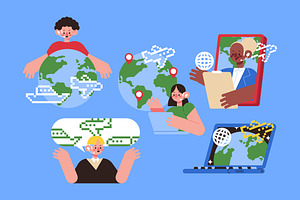 Travel Agency Asset Illustration, an Illustration by graphicook