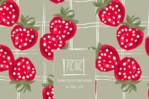 Pic Nic, Strawberry And Gingham