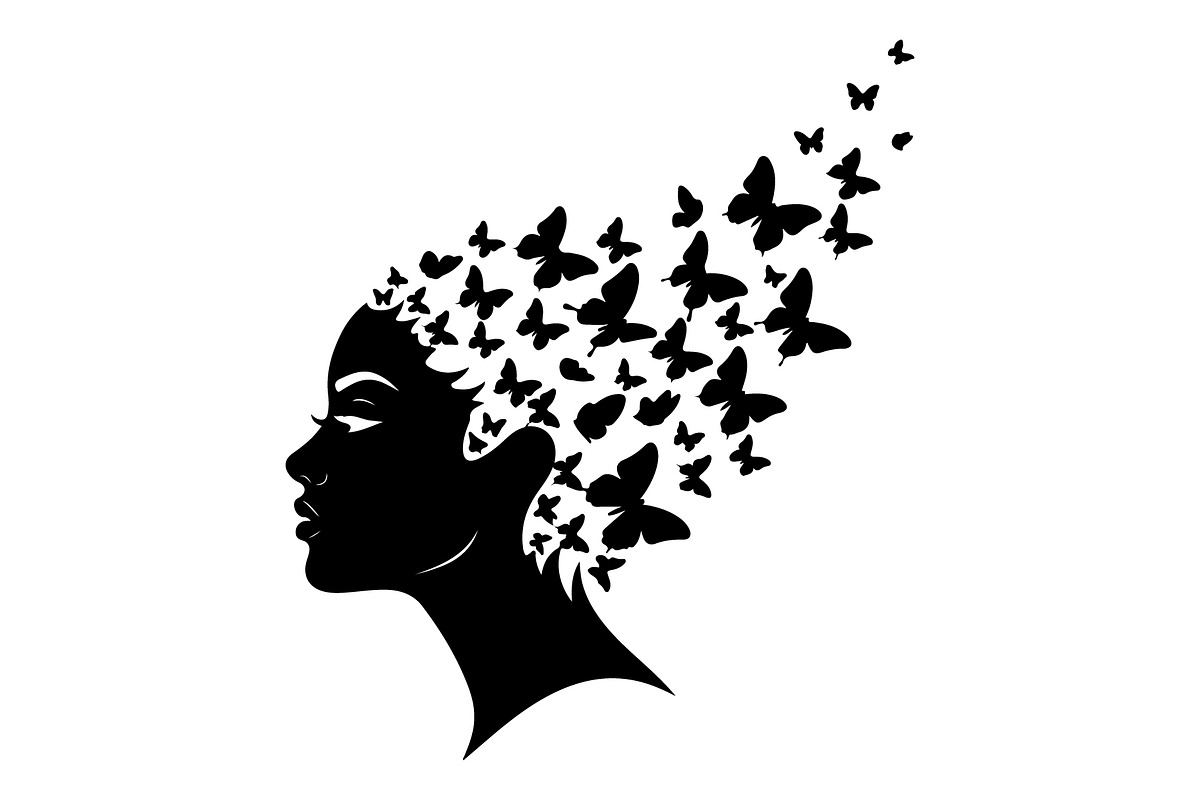 Woman Butterfly Hair Silhouette, an Object 3D Model by yasushie (Photo 6 of 31)
