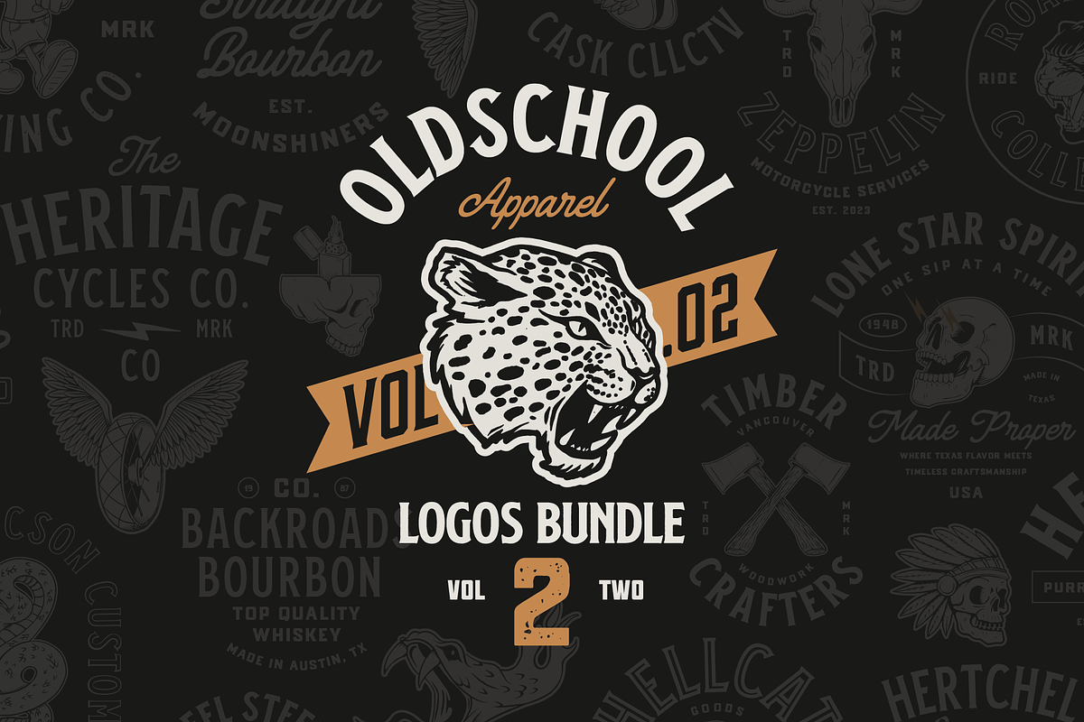 Oldschool Apparel logos 2, a Branding & Logo Template by Davide Bassu (Photo 1 of 11)