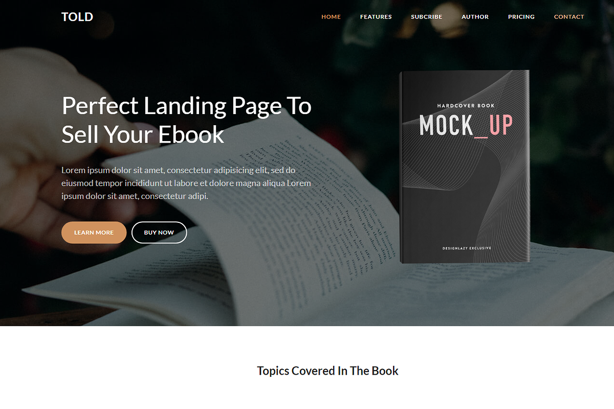 Told - Multipurpose Landing Pack, a Bootstrap Template by Pichforest Studio (Photo 3 of 7)