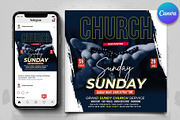 Sunday Service Church Flyer, a Flyer Template by Psd Templates (Thumbnail 1 of 2)