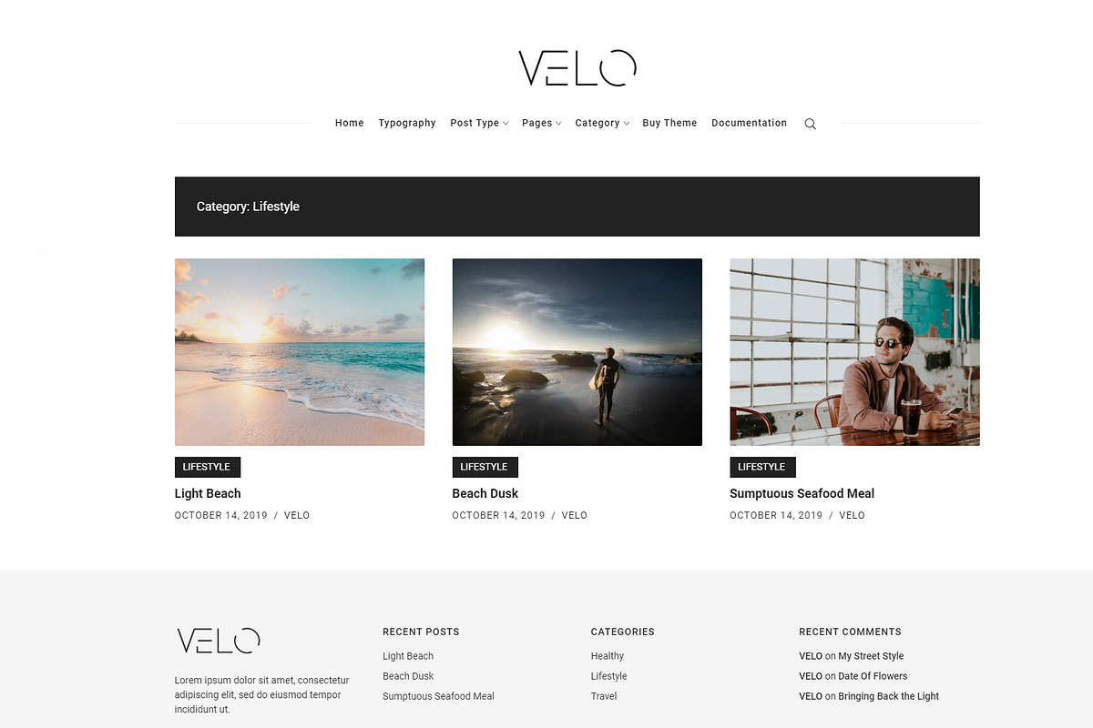 Velo - Minimal Blog WordPress Theme, a WordPress Template by Excellent Dynamics (Photo 3 of 3)