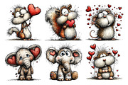 Woodland Valentine Portraits Clipart, an Illustration by SinaCreation (Thumbnail 4 of 11)