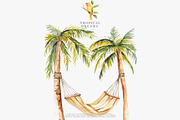 Watercolor tropical clipart set, a Decorative Illustration by Patishop Art (Thumbnail 5 of 10)
