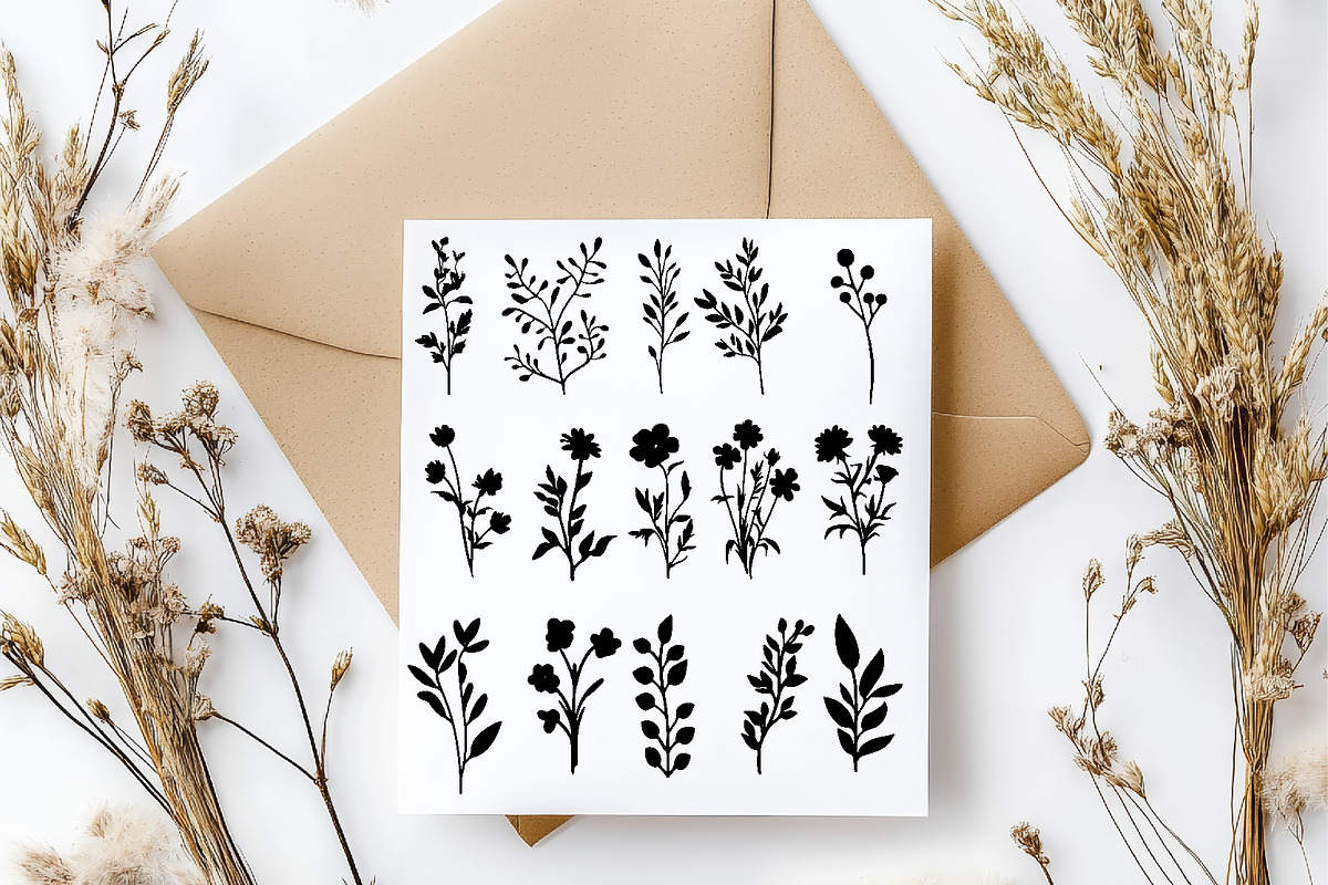 Wildflowers Silhouette - Vector AI, an Object Graphic by DesignBTF (Photo 7 of 7)