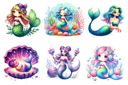 Magical Mermaid Sublimation Clipart, an Illustration by Dream Creation (Thumbnail 2 of 5)