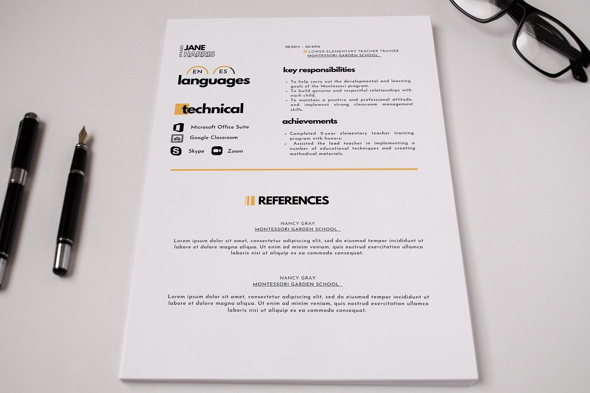 Elementary Teacher Resume Template, a Resume Template by MediaKitTemplates (Photo 6 of 9)