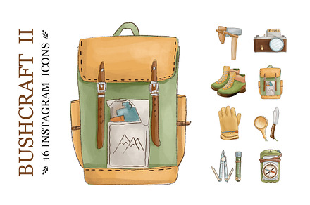 "BUSHCRAFT 2" - 16 Instagram icons