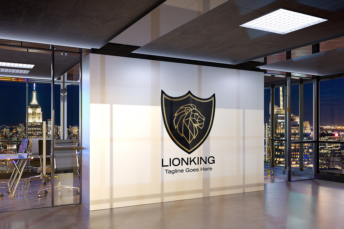 Geometric Lion Head Logo Design, a Branding & Logo Template by YUDesignStore (Photo 2 of 7)