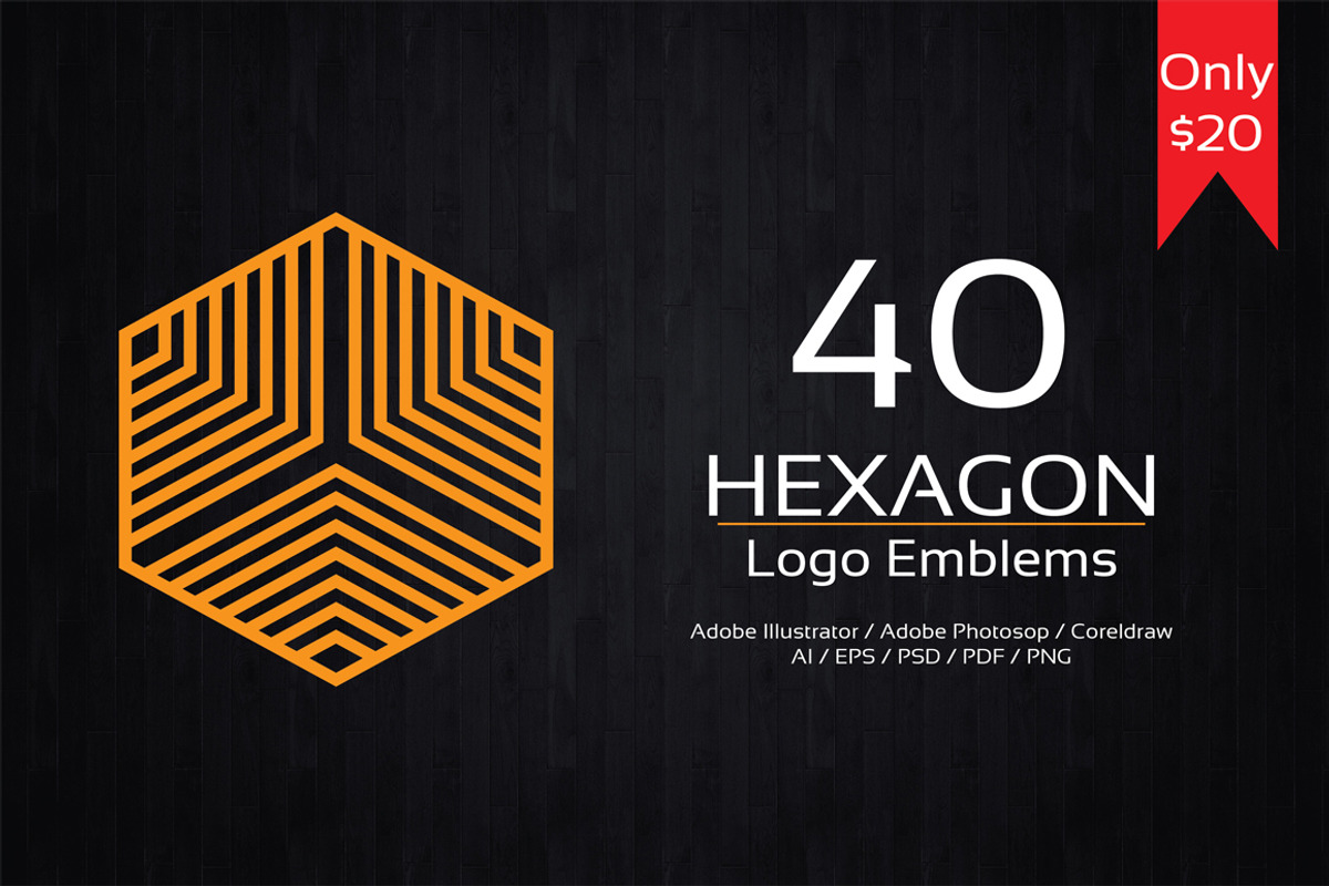 Hexagon Logo Emblems, a Branding & Logo Template by Artha Desain (Photo 1 of 8)