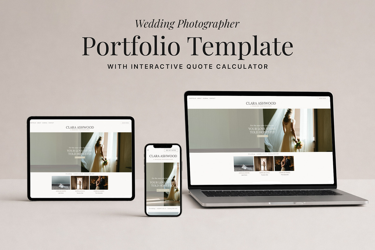 Wedding Photographer Framer Template, a Landing Page Template by vatesdesign (Photo 1 of 4)