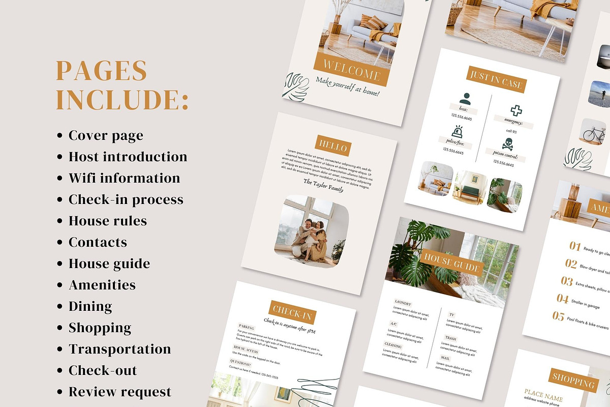 Airbnb Welcome Book Template | Canva, a Magazine Template by Ciera Design Templates (Photo 4 of 7)