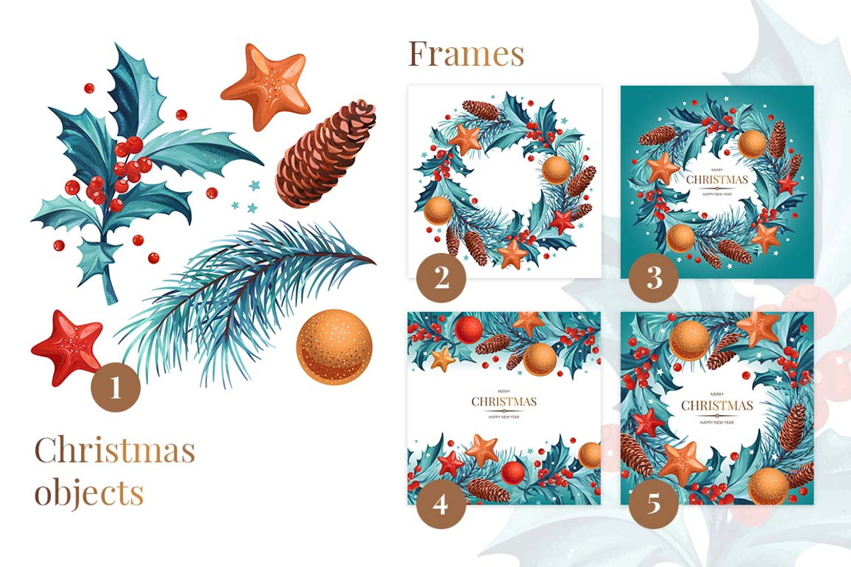 Christmas Set 1, a Background Graphic by Yulia Ogneva (Photo 2 of 7)