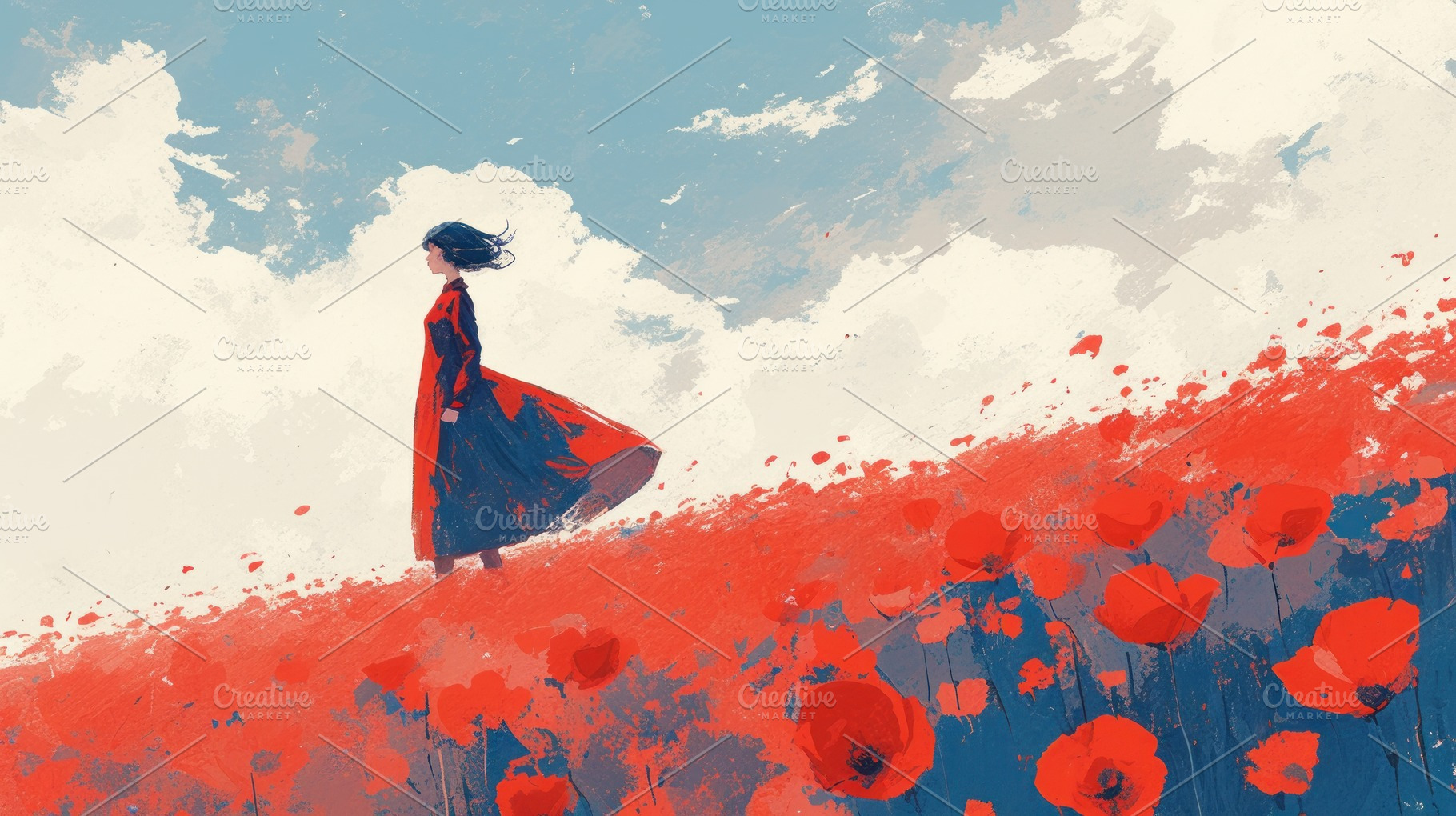woman in poppy field, a Photo by Pictures for you!!!!!!!!!