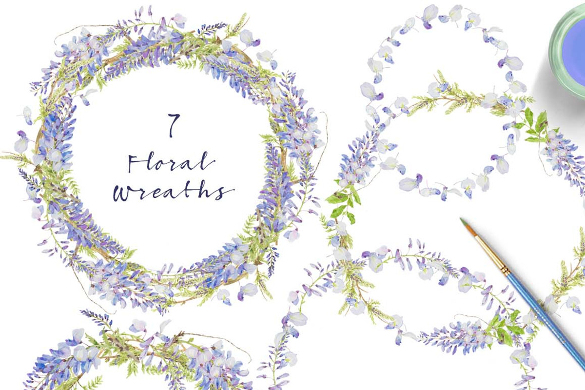 Wisteria - Design Pack, an Illustration by watercolorwild.graphics (Photo 2 of 7)
