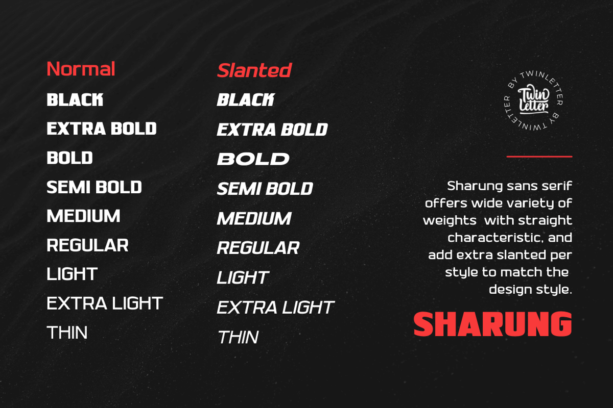 Sharung, a Sans Serif Font by twinstd (Photo 2 of 13)
