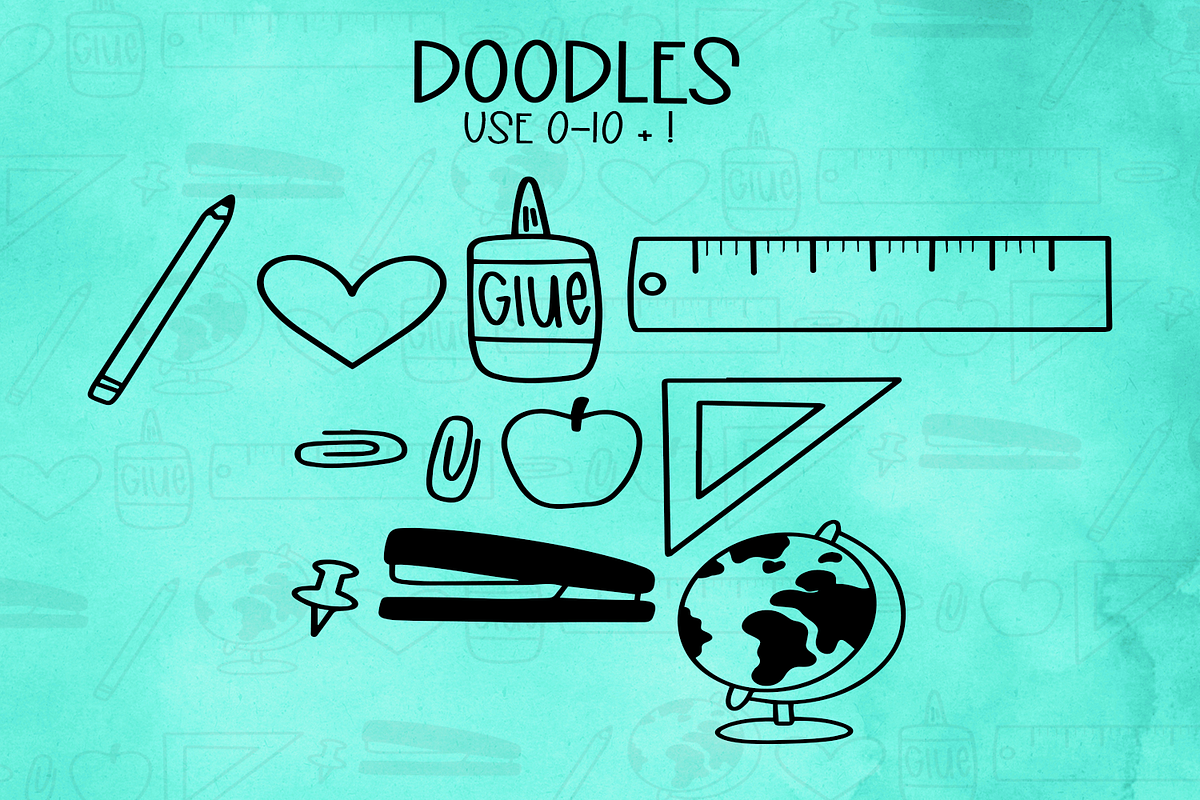 Pencil Point: A Font With Doodles, a Symbol Font by NicholeAndrew (Photo 5 of 5)