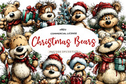 Christmas Bears Clipart, an Illustration by CreationArt (Thumbnail 1 of 5)