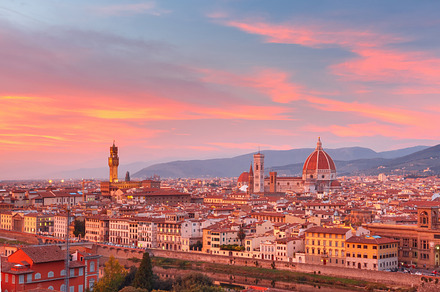 Florence at gorgeous sunset, Italy, an Architecture Photo by kavalenkava