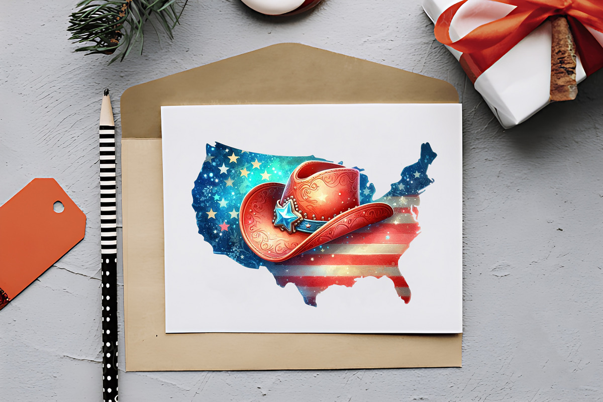 Patriotic Cowgirl Sublimation, an Illustration by RobertsArt (Photo 5 of 7)