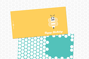 Bee Happy Birthday Card, a Product Mockup by Pixelated Pencils (Thumbnail 2 of 4)