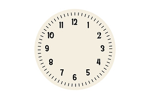 Retro round clock face, an Illustration by Things for designers